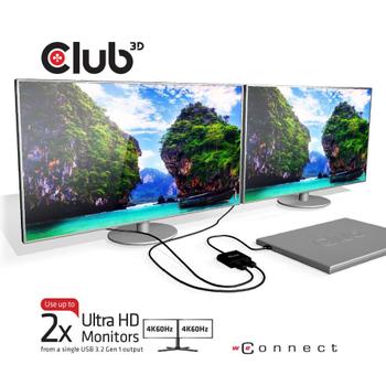 CLUB 3D USB-A to Displayport 1.2 Dual 4K 60Hz (CSV-1477)