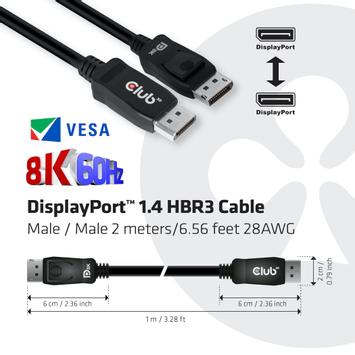 Club 3D DisplayPort 1.4-kabel - 2m (CAC-2068)