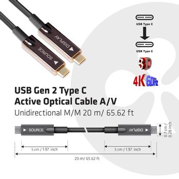 CLUB 3D Kabel USBC->USBC S/S 20m CLUB-3D (CAC-1589)