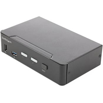 STARTECH 2 Port HDMI KVM Switch - Single Monitor 4K 60Hz Ultra HD HDR - Desktop HDMI 2.0 KVM Switch (SV231HU34K6)