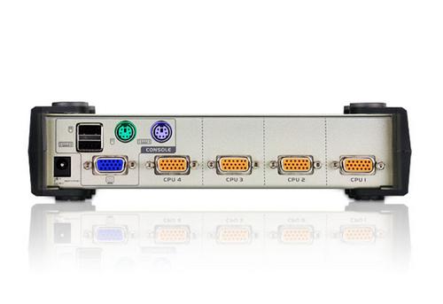 ATEN KVM-switch,  1 konsol styr 4 datorer, OSD, 19", USB & PS/2 (CS84U-AT)
