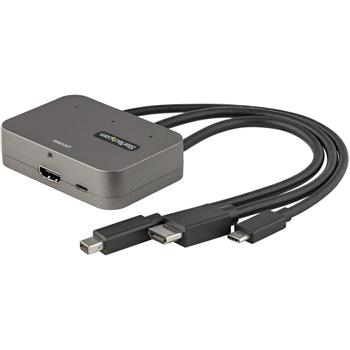STARTECH 3-in-1 Multiport to HDMI Adapter - 4K 60Hz USB-C HDMI or mDP to HDMI Video Converter - Digital AV Adapter (CDPHDMDP2HD)