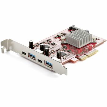 STARTECH 4 Port USB PCIe Card - 10Gbps USB PCI Express Expansion Card with 2 Controllers - 2x USB-C & 2x USB-A 3.2/3.1 Gen 2 (PEXUSB312A2C2V)