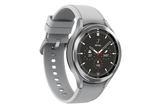 Samsung Galaxy Watch4 Classic - sølvfarget - smartklokke med åskamsportsbånd - sølv - 16GB - tysk versjon (SM-R895FZSADBT)