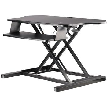 STARTECH Corner Sit Stand Desk Converter w/ Keyboard Tray - Height Adjustable Ergonomic Desktop Standing Workstation (ARMSTSCORNR)