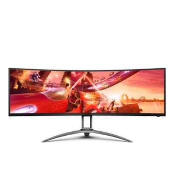 AOC Gaming AG493UCX - AGON Series - LED monitor - gaming - curved - 49" - 5120 x 1440 Dual Quad HD @ 120 Hz - VA - 550 cd/m² - 3000:1 - DisplayHDR 400 - 1 ms - 2xHDMI, 2xDisplayPort,  USB-C - speakers - (AG493UCX2)