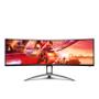 AOC Gaming AG493UCX - AGON Series - LED monitor - gaming - curved - 49" - 5120 x 1440 Dual Quad HD @ 120 Hz - VA - 550 cd/m² - 3000:1 - DisplayHDR 400 - 1 ms - 2xHDMI, 2xDisplayPort,  USB-C - speakers - (AG493UCX2)