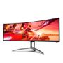 AOC Gaming AG493QCX - AGON Series - LED monitor - gaming - curved - 49" (48.8" viewable) - 3840 x 1080 DFHD @ 144 Hz - VA - 400 cd/m² - DisplayHDR 400 - 1 ms - 2xHDMI, 2xDisplayPort - speakers - black t (AG493QCX)