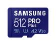 SAMSUNG PRO Plus MB-MD512KA - Flashgeheugenkaart (microSDXC-naar-SD-adapter inbegrepen) - 512 GB - A2 / Video Class V30 / UHS-I U3 / Class10 - microSDXC UHS-I - blauw