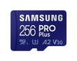 SAMSUNG PRO Plus - Flashgeheugenkaart (microSDXC-naar-SD-adapter inbegrepen) - 256 GB - A2 / Video Class V30 / UHS-I U3 / Class10 - microSDXC UHS-I - blauw