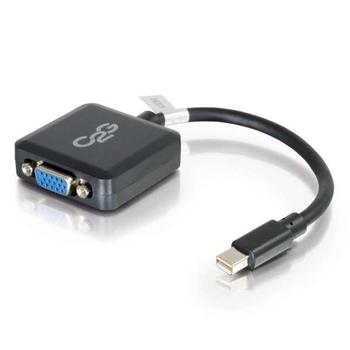 C2G G 20cm Mini DisplayPort to VGA Adapter - Thunderbolt to VGA Converter M/F - Black - VGA adapter - Mini DisplayPort (M) to HD-15 (VGA) (F) - 20 cm - black (84315)