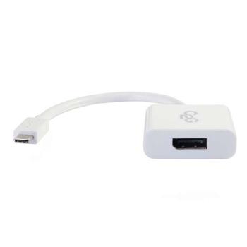 C2G USB C to DisplayPort Adapter Converter - USB Type C to DisplayPort White - Extern videoadapter - USB 3.1 - DisplayPort - vit (80520)