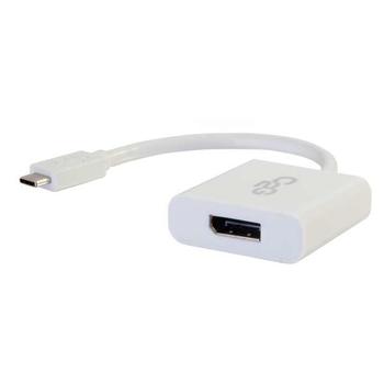C2G USB C to DisplayPort Adapter Converter - USB Type C to DisplayPort White - Extern videoadapter - USB 3.1 - DisplayPort - vit (80520)