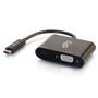 C2G Cbl/USB-C to VGA+USB-C Charging Black