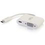 C2G Cbl/USB-C to VGA+USB-C Charging White