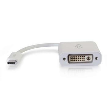 C2G USB-C to DVI-D Video Adapter Converter | USB-C - DVI-D | Max 1920x1080 | Vit | 0,2m (80525)