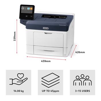 XEROX x VersaLink B400V/DN - Printer - B/W - Duplex - laser - A4/Legal - 1200 x 1200 dpi - up to 45 ppm - capacity: 700 sheets - Gigabit LAN, NFC, USB 3.0 (B400V_DN)