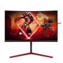 AOC Gaming AG273QCG - AGON Series - LED monitor - gaming - curved - 27" - 2560 x 1440 QHD @ 165 Hz - TN - 400 cd/m² - 1000:1 - DisplayHDR 400 - 1 ms - HDMI, DisplayPort - speakers - black, red (AG273QCG)