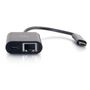 C2G USB-C Ethernet Adapter W/Power Black (82408)