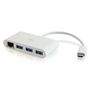 C2G USB-C Ethernet and 3-Port USB Hub White