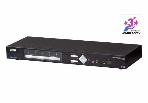 ATEN N CM1164A 4-Port USB DVI Multi-View KVMP Switch - KVM / audio / USB switch - 4 x KVM / audio / USB - 1 local user - rack-mountable (CM1164A)