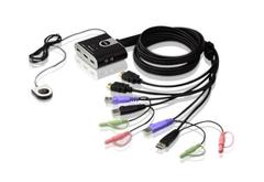 ATEN KVM-switch, 1-2, HDMI/USB, 1,2m kablar