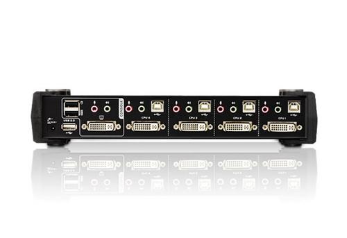 ATEN KVM-switch,  styr 4 dator DVI/USB, 2 extra USB (CS1764A)