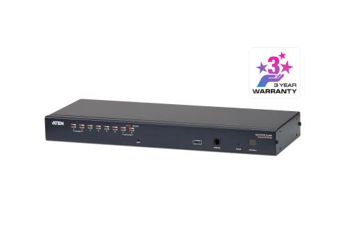 ATEN KVM-switch,  1 konsol styr 8 datorer, 19" 1U, Ethernetkabel (KH1508A-AX-G)