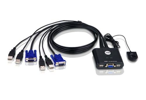 ATEN KVM-switch,  1 konsol styr 2 datorer, USB, 0,9m (CS22U-AT)