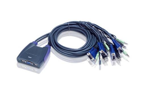 ATEN Petite CS64US - KVM / lyd / USB-svitsj - 4 porter (CS64US-AT)