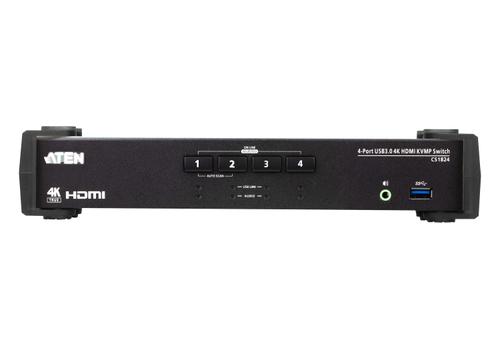 ATEN KVM Switch 4p USB HDMI Audio Mixer 4K 5Gbps RS-232 EDID (CS1824)