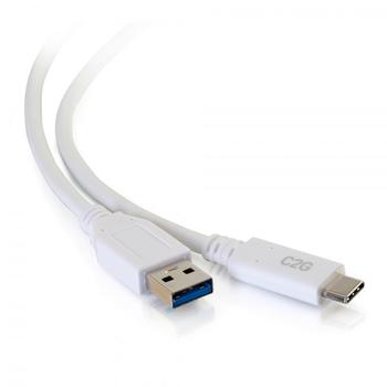 C2G G 3ft USB C 3.0 to USB Cable - USB C to USB A - M/M - USB cable - USB Type A (M) to 24 pin USB-C (M) - USB 3.1 - 30 V - 3 A - 91.4 cm - white (28835)