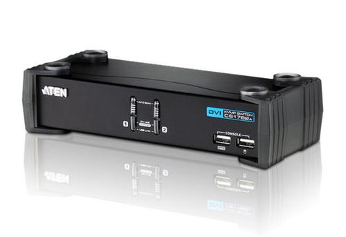 ATEN KVM-switch,  1 konsol styr 2 datorer, DVI/USB, 2 extra USB-portar (CS1762A-AT-G)