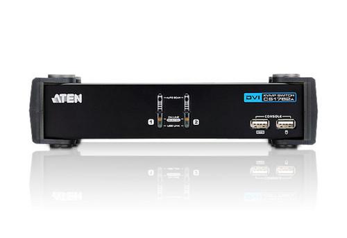ATEN KVM-switch,  1 konsol styr 2 datorer, DVI/USB, 2 extra USB-portar (CS1762A-AT-G)