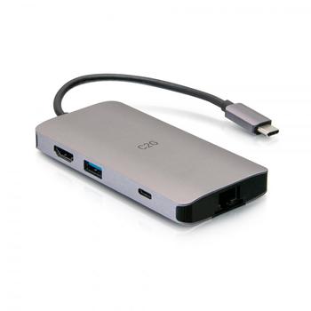 C2G G USB-C® Mini Dock with HDMI, 2x USB-A, Ethernet, SD Card Reader, and USB-C Power Delivery up to 100W - 4K 30Hz - Docking station - USB-C / Thunderbolt 3 - HDMI - 1GbE (C2G54458)