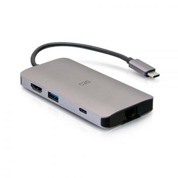 C2G USB-C® Mini Dock with HDMI, 2x USB-A, Ethernet, SD Card Reader, and USB-C Power Delivery up to 100W - 4K 30Hz - Dockningsstation - USB-C / Thunderbolt 3 - HDMI - GigE (C2G54458)