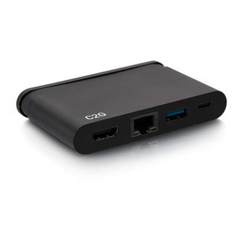 C2G USB C Dock with HDMI, USB, Ethernet, USB C & Power Delivery up to 100W - Dockningsstation - USB-C / Thunderbolt 3 - HDMI - GigE (C2G54455)