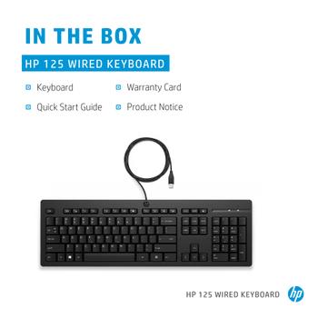 HP 125 USB WD Keyboard (Bulk 12) Europe - English localization IN (266C9A6#ABB)