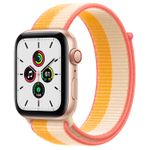 APPLE Watch SE GPS + Cellular, 44mm Gold Aluminium Case with Maize/ White Sport Loop (MKT23KS/A)
