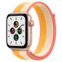 APPLE Watch SE GPS + Cellular, 44mm Gold Aluminium Case with Maize/ White Sport Loop