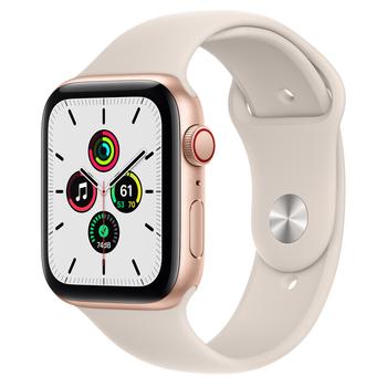 APPLE Watch SE GPS + Cellular, 44mm Gold Aluminium Case with Starlight Sport Band (MKT13DH/A)