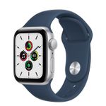 APPLE Watch SE GPS, 40mm Silver Aluminium Case with Abyss Blue Sport Band - Regular (MKNY3KS/A)