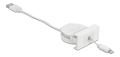 DELOCK Easy 45 - Lightning-kabel - USB han til Lightning han - 50 cm - hvid, RAL 9003 - tilbagetrækkelig, flad - for Apple iPad/iPhone/iPod (Lightning)