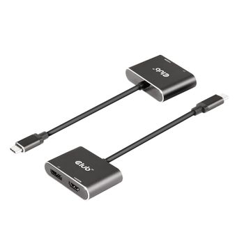 CLUB 3D USB TYPE C 3.2 GEN1 MULTISTREAM TRANSPORT HUB TO DP and HDMI DUAL MONITOR 4K60HZ (CSV-1552)