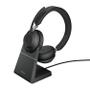 JABRA a Evolve2 65 UC Stereo - Headset - on-ear - Bluetooth - wireless - USB-C - noise isolating - black - with charging stand