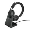 JABRA Evolve2 65 - USB-A MS Teams Stereo with Charging Stand - Black