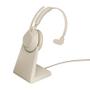JABRA Evolve2 65 - USB-C MS Teams Mono with Charging Stand - Beige (26599-899-888)