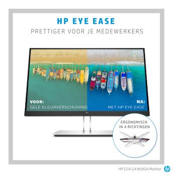 HP E24i G4 - E-Series - LED monitor - 24" - 1920 x 1200 WUXGA @ 60 Hz - IPS - 250 cd/m² - 1000:1 - 5 ms - HDMI, VGA, DisplayPort - black (9VJ40AA#ABB)