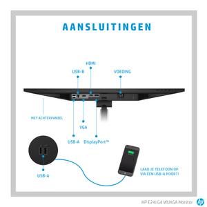 HP Skærm E24i G4 - 1920x1200 - IPS - (9VJ40AA#ABB)