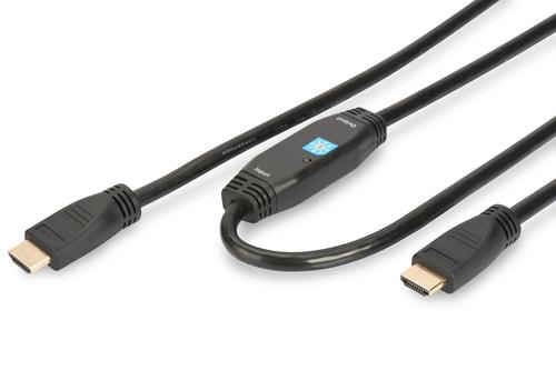 DIGITUS HQ HDMI Kabel sort 15m, HDMI 1.3, HDMI: Han - HDMI: Han, med AMP (AK-330105-150-S)